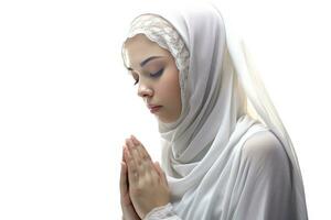 AI generated Diverse Praying woman with hands together photo