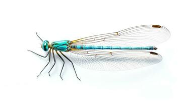 AI generated Photo of Damselfly isolated on white background. Generative AI