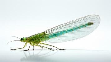 AI generated Photo of Green Lacewing isolated on white background. Generative AI