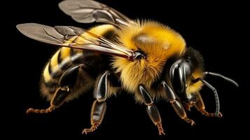 AI generated Photo of Bumblebee isolated on white background. Generative AI