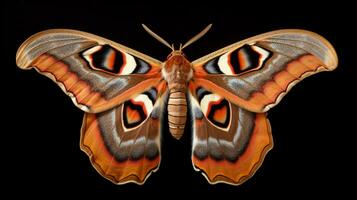 AI generated Photo of Atlas Moth isolated on white background. Generative AI