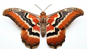 AI generated Photo of Atlas Moth isolated on white background. Generative AI