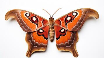 AI generated Photo of Atlas Moth isolated on white background. Generative AI