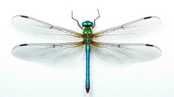 AI generated Photo of Damselfly isolated on white background. Generative AI