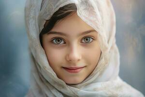 AI generated The Enchanting Eyes of a Young Child photo