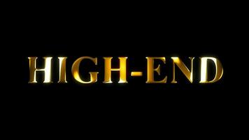 High end text gold effect animation with black screen video