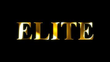 Elite text gold effect animation with black screen video