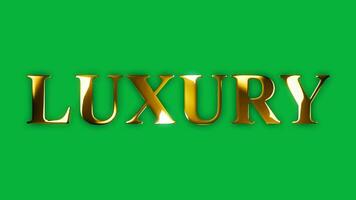 Luxury text gold effect animation with green screen video