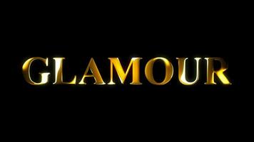 Glamour text gold effect animation with black screen video