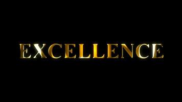 Excellence text gold effect animation with black screen video