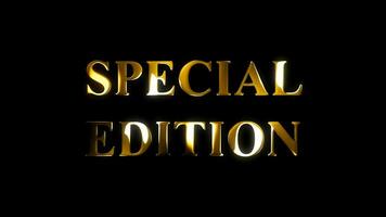 especial edição texto ouro efeito animação com Preto tela video