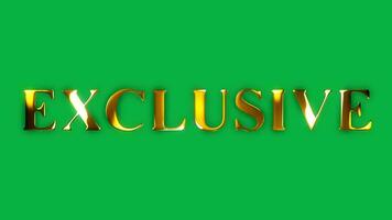 Exclusive text gold effect animation with green screen video