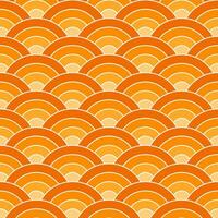 Orange shade of Japanese wave pattern background. Japanese seamless pattern vector. Waves background illustration. for clothing, wrapping paper, backdrop, background, gift card. vector