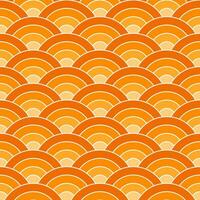 Orange shade of Japanese wave pattern background. Japanese seamless pattern vector. Waves background illustration. for clothing, wrapping paper, backdrop, background, gift card. vector