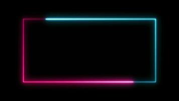 Dual Farbe Neon- Linie Schleife Animation. Neon- glühen Farbe ziehen um nahtlos Kunst Hintergrund abstrakt Bewegung Bildschirm. video