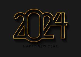 gold and black Happy New Year design vector
