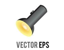 A grey and black flashlight device icon with switch button vector