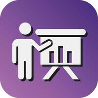 Presentation Vector Glyph Gradient Background Icon For Personal And Commercial Use.