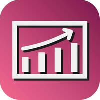 Growth Graph Vector Glyph Gradient Background Icon For Personal And Commercial Use.