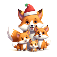 AI generated Cute Christmas Fox Clipart is a great choice for creating cards, invitations, party supplies and decorations. AI generated. png