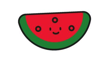 animieren 2d Wassermelone Karikatur Video