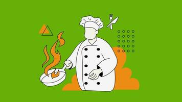 2d animato isolato donna fa insalata. loop piatto 2d personaggio mp4 video filmato. cucinando salutare cibo colorato con canale trasparenza per sito web sociale media