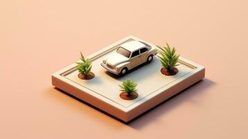 AI generated beautiful arrangement of miniature of car on table. Generative AI photo