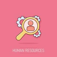 Vector cartoon human resources, recruitment, HR management icon in comic style. Agreement concept illustration pictogram. Communication business splash effect concept.