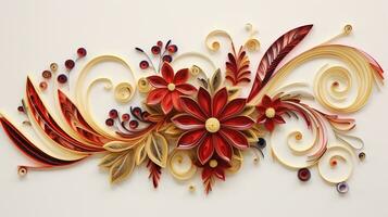 AI generated quilling art for new year eve. Generative AI photo