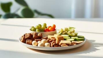 AI generated Photo of vegan snacks on plate. Generative AI