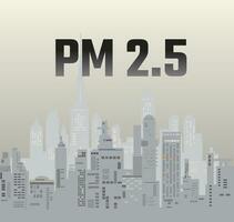 Pollution PM2.5 in The City, Smog City, Dust in the air , Vector illustration.