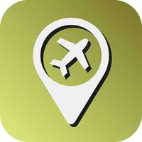 aeropuerto ubicación vector glifo degradado antecedentes icono para personal y comercial usar.