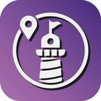 Lighthouse  Vector Glyph Gradient Background Icon For Personal And Commercial Use.
