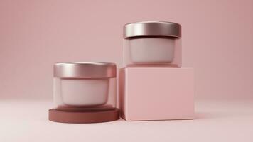 3D rendered Cosmetics Jar mock up photo