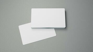 3D rendered Business card mock up with front and back. Empty mockup for Presentation on isolated Light Grey background photo