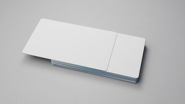 3D rendered Business card mock up with front and back. Empty mockup for Presentation on isolated Light Grey background photo