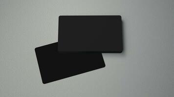 3D rendered Business card mock up with front and back. Empty mockup for Presentation on isolated Light Grey background photo