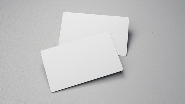 3D rendered Business card mock up with front and back. Empty mockup for Presentation on isolated Light Grey background photo