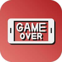 Game Over  Vector Glyph Gradient Background Icon For Personal And Commercial Use.