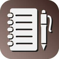 Notebook  Vector Glyph Gradient Background Icon For Personal And Commercial Use.