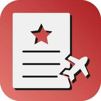 Itinerary  Vector Glyph Gradient Background Icon For Personal And Commercial Use.