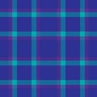 Plaid seamless pattern in blue. Check fabric texture. Vector textile print.