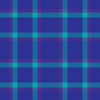 Plaid seamless pattern in blue. Check fabric texture. Vector textile print.