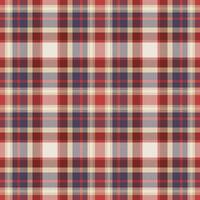 Plaid seamless pattern. Check fabric texture. Vector textile print.