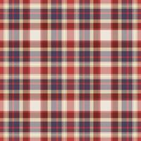 Plaid seamless pattern. Check fabric texture. Vector textile print.