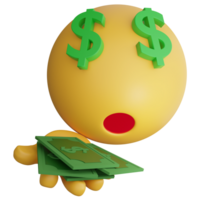 dinheiro emoji clipart plano Projeto ícone isolado em transparente fundo, 3d render emoji e emoticon conceito png