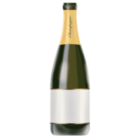 Champagne bottles that are opened for New Year's celebrations and parties. png