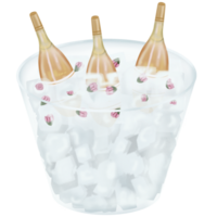 Champagne bottles that are opened for New Year's celebrations and parties. png