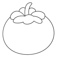 Cartoon clip art fruit mangosteen line PNG