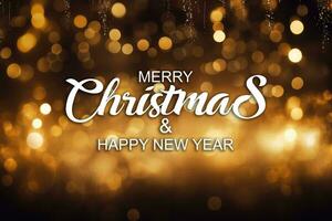 AI generated Merry christmas happy new year background photo